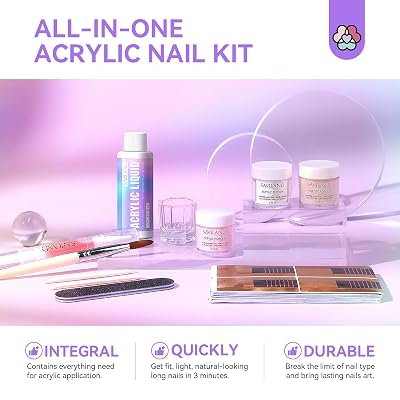 Kit d'ongles en acrylique SAVILAND pour débutants avec tout
