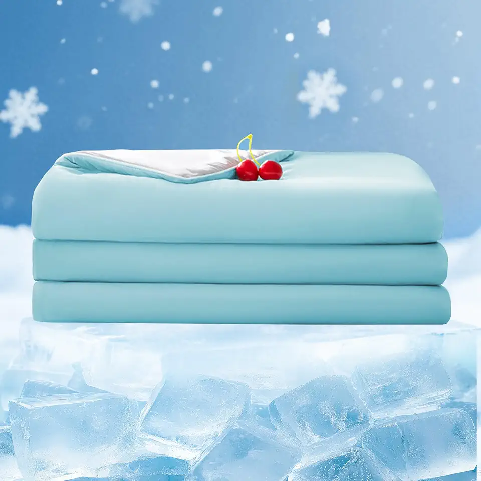 Edredom refrescante tamanho solteiro leve cobertor refrescante para dormir quente roupa de cama de verão para manter fresco para suores noturnos - colcha macia e respirável (59 × 78 polegadas