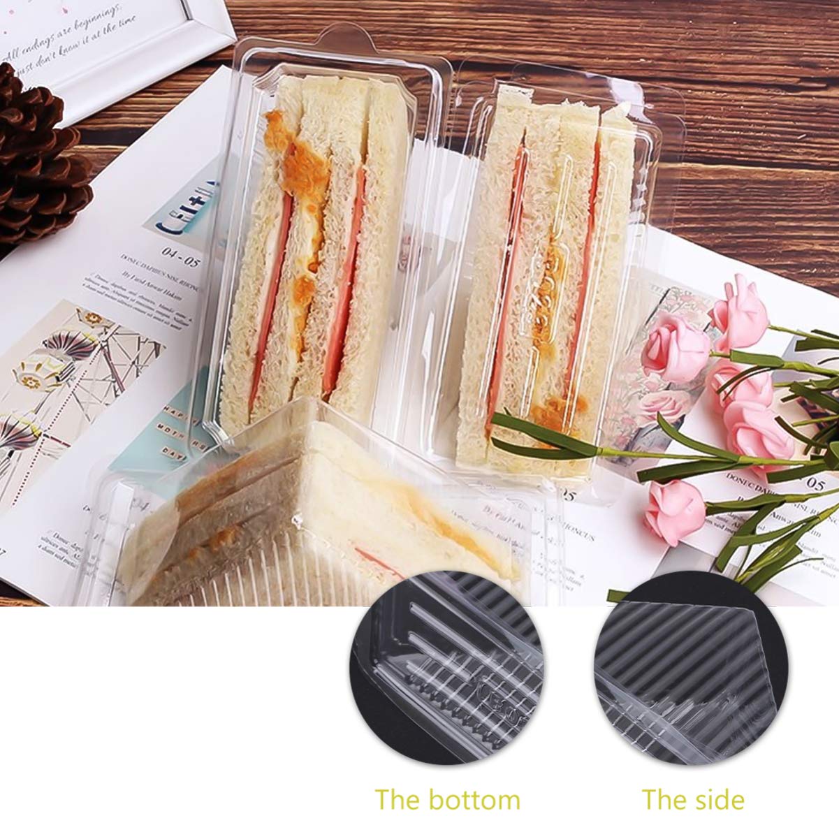 Amazon.co.jp: デザートケーキ 100 個サンドイッチ容器プラスチック