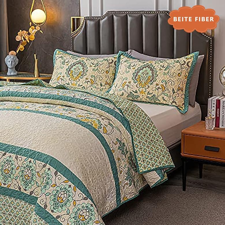 Miniatura 2 de Juego de edredón de otoño bohemio de tamaño individual, 2 piezas de microfibra de poliéster, 1 edredón, 1 funda estándar con colchas reversibles,