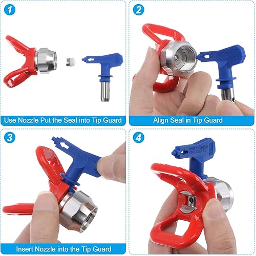 Miniatura 4 de uxcell 2 puntas de pulverización reversibles para pulverizador sin aire 621, puntas de boquilla de pulverización de pintura, piezas de máquina para