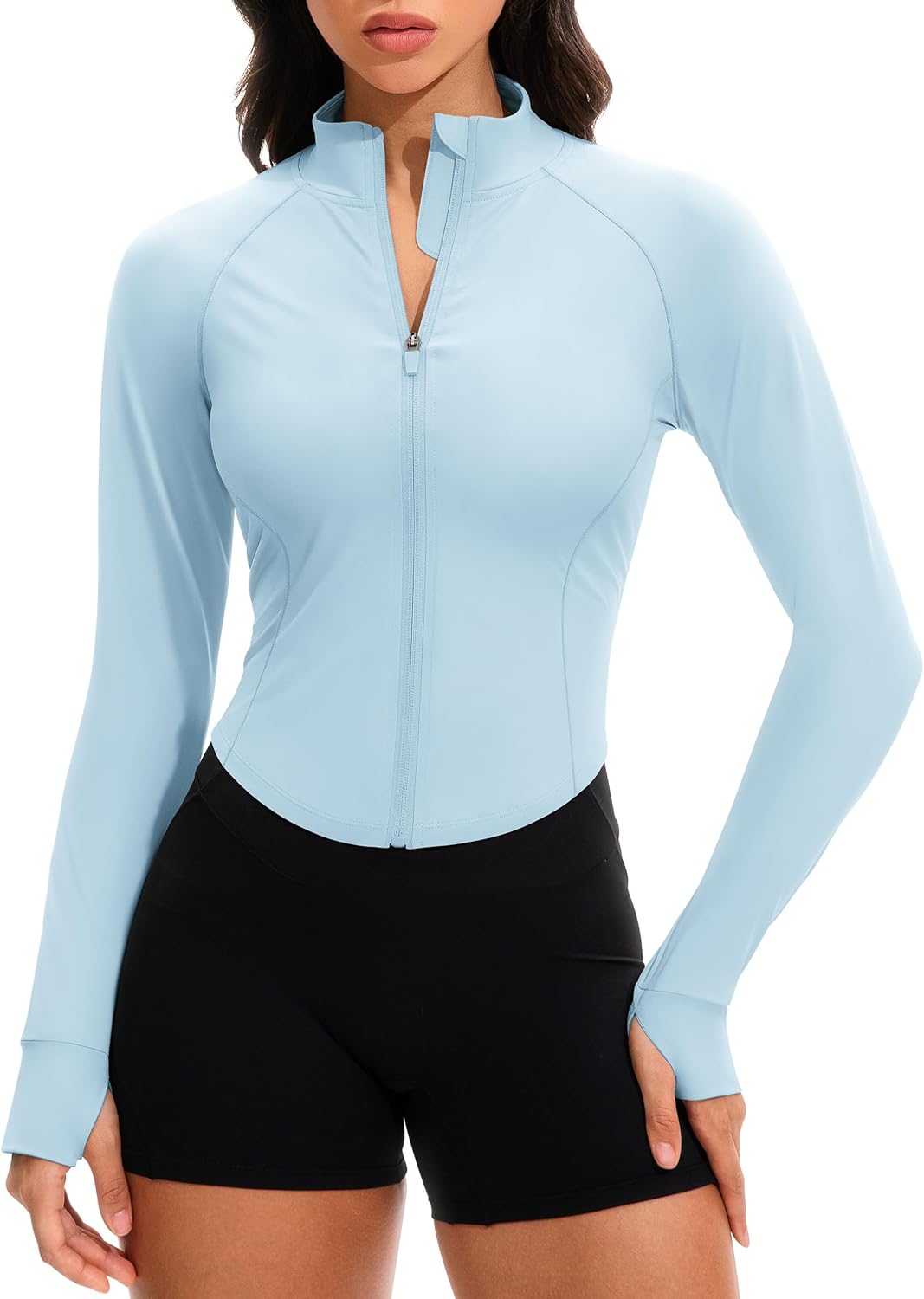 GYM RAINBOW Women's UPF 50+ Sun Protection Jacket Cooling Cropped Lightweight Sun Shirt Running Jacket Outdoor Hiking