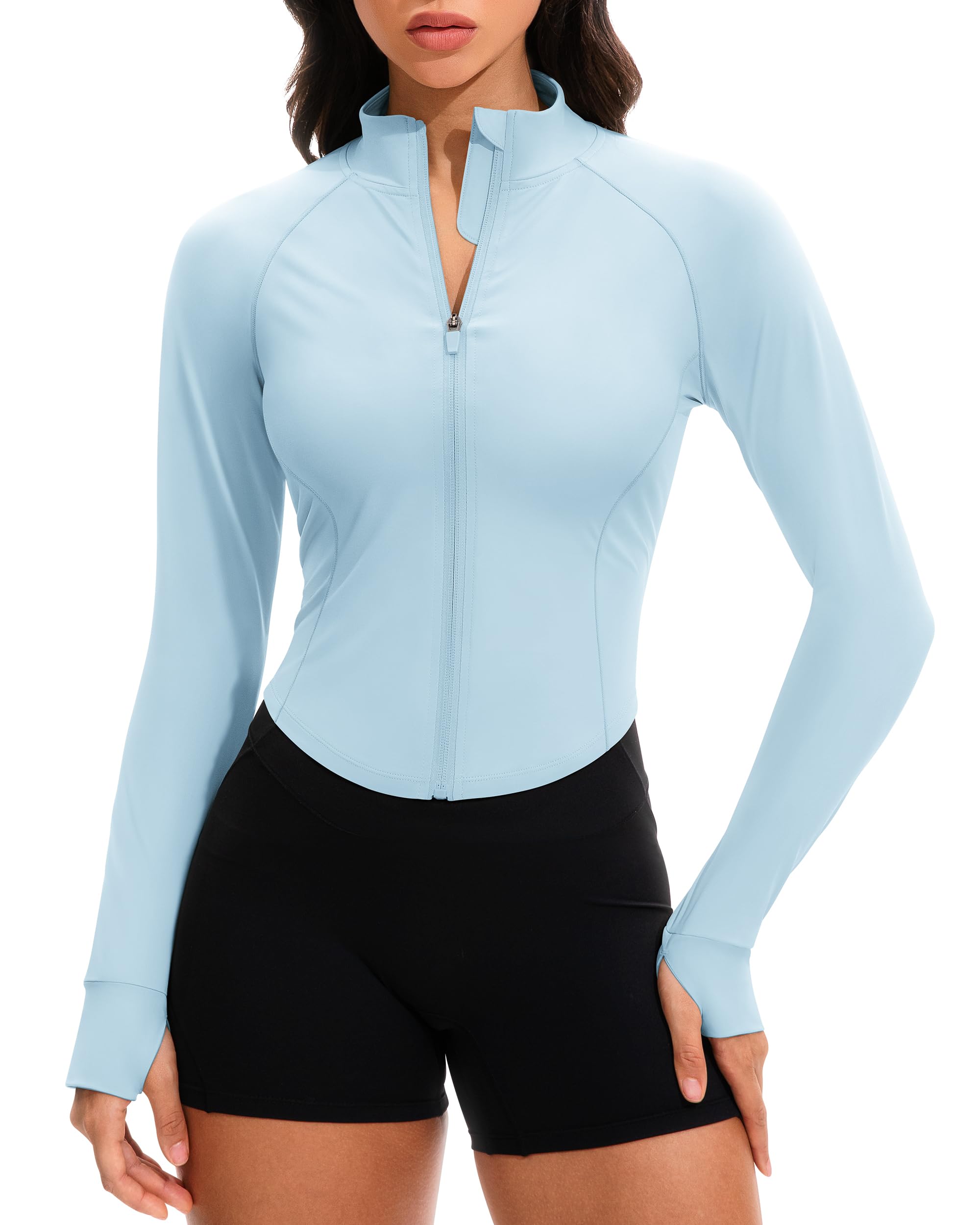 GYM RAINBOW Women's UPF 50+ Sun Protection Jacket Cooling Cropped Lightweight Sun Shirt Running Jacket Outdoor Hiking