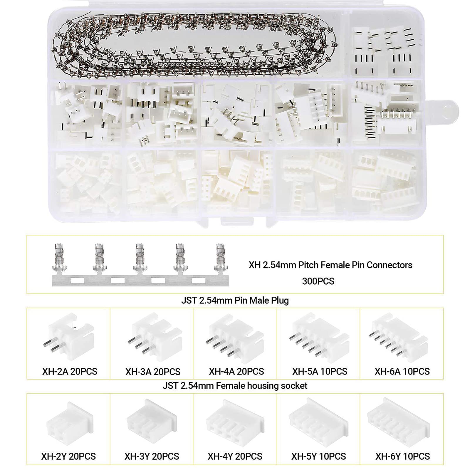Kit de herramienta de crimpado de terminales de cable, kit de crimpado de terminales de trinquete aislado de 0.08-0.5mm² 02BMcon conectores de terminales,Blackwhite+crimping pliers