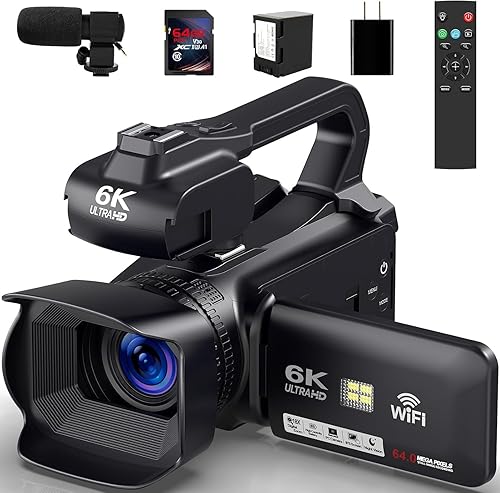 6K 64MP videocámara cámara de vídeo 18X zoom digital IR visión nocturna Vlogging cámara para YouTube 4.0 pulgadas pantalla táctil cámara de vídeo