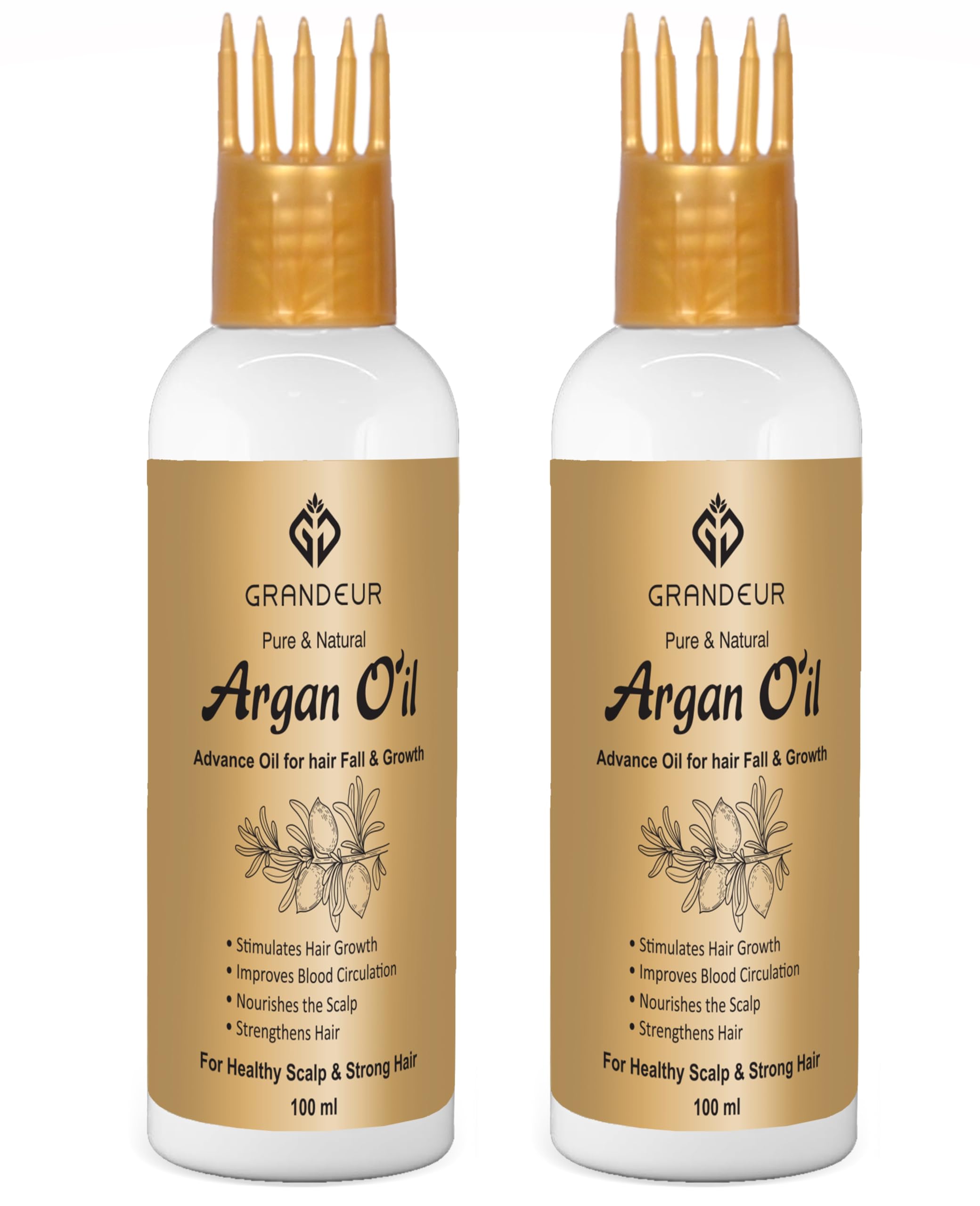 Grandeur Argan Hair Growth Oil With Olive, Coconut, Castor & Methi Dana For Hair Fall Control| Promotes Hair Growth | Strengthens Hair | Nourishes The Scalp, Improve Blood Circulation, 200ML