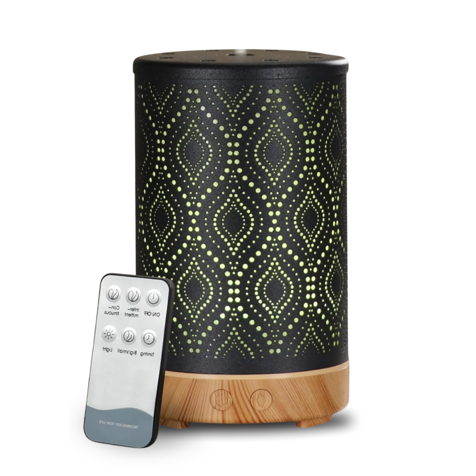 Zen'Arôme Ultrasonic Aromatherapy Diffuser Seville Essential Oil Diffuser, Electric Diffuser with Remote Control, Customisable LED Light, Metal Shell with Original Design