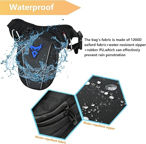 Miniatura 5 de MIGHTYDUTY Riñonera de motocicleta para hombre, cintura Oxford de gran capacidad para motocicleta, bolsa multifuncional de múltiples bolsillos para