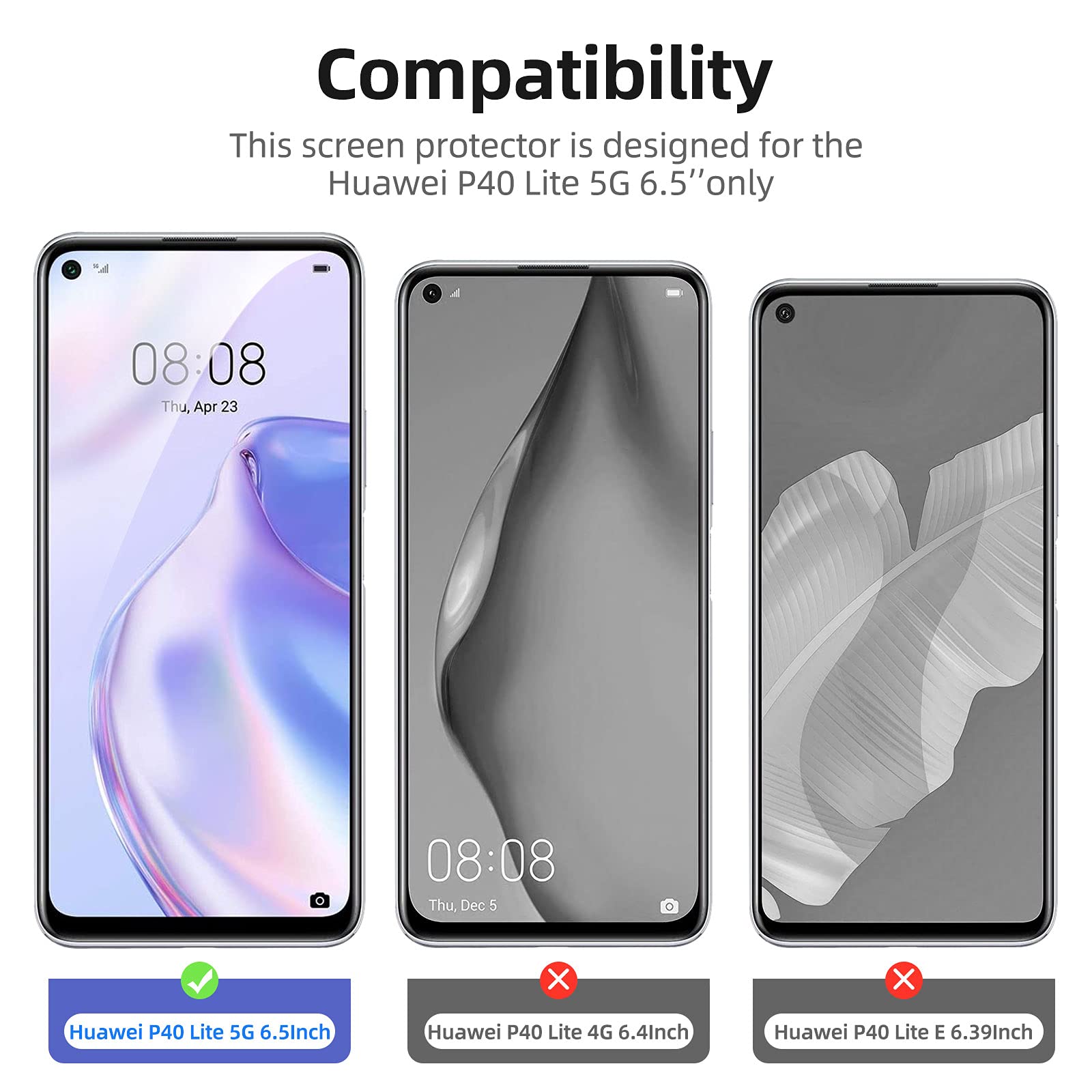 QULLOO Pellicola Protettiva per Huawei P40 Lite [2 Pezzi], 9H Durezza