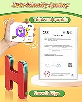 Vista 5 de Gojmzo - Tarjetas del alfabeto, juguetes de aprendizaje del ABC para niños de 3 a 5 años, cartas de números y letras de madera, juego de emparejar