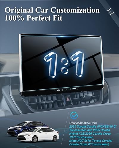 Miniatura 2 de BIBIBO Protector de pantalla para Toyota Corolla 2026 2026 Toyota Corolla (SEXSEHybrid LEHybrid SEHybrid XLE), vidrio templado de 10.5 pulgadas