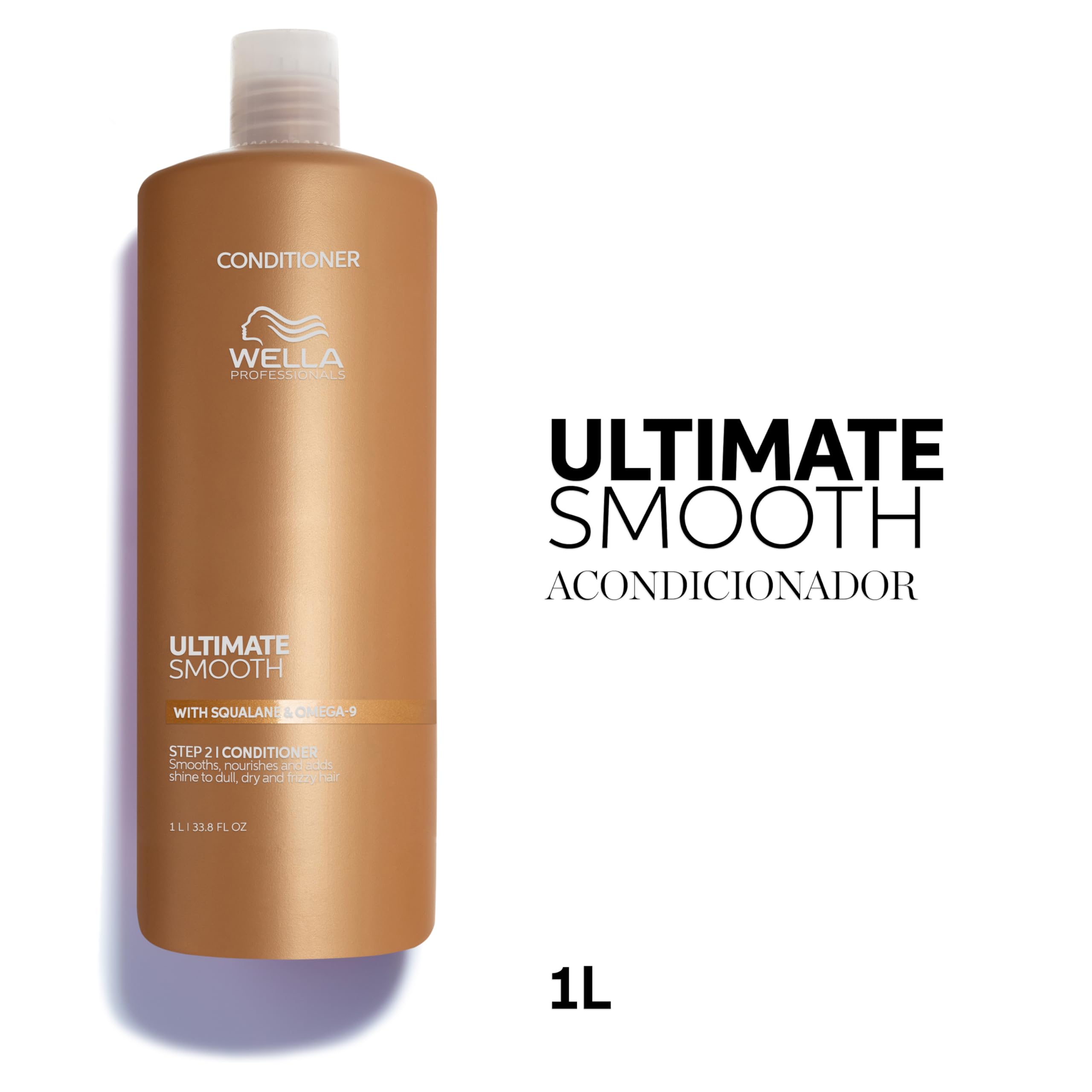 Wella Professionals Ultimate Smooth Acondicionador - Tratamiento Acondicionador para el Cabello - Escualano y Omega 9 - Cabello Seco, Apagado y Encrespado (1L)