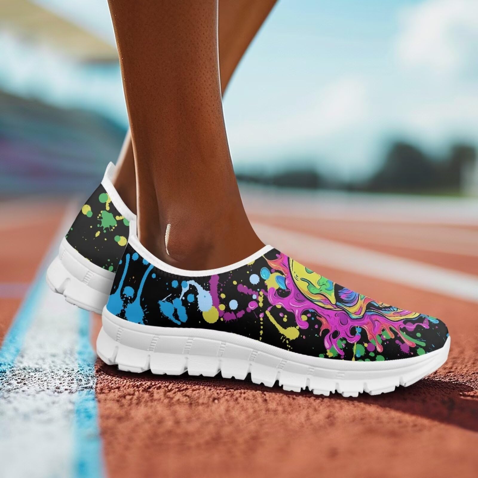 Scarpe da ginnastica senza lacci da donna, con supporto per l'arco plantare, leggere, morbide, senza lacci, scarpe da corsa