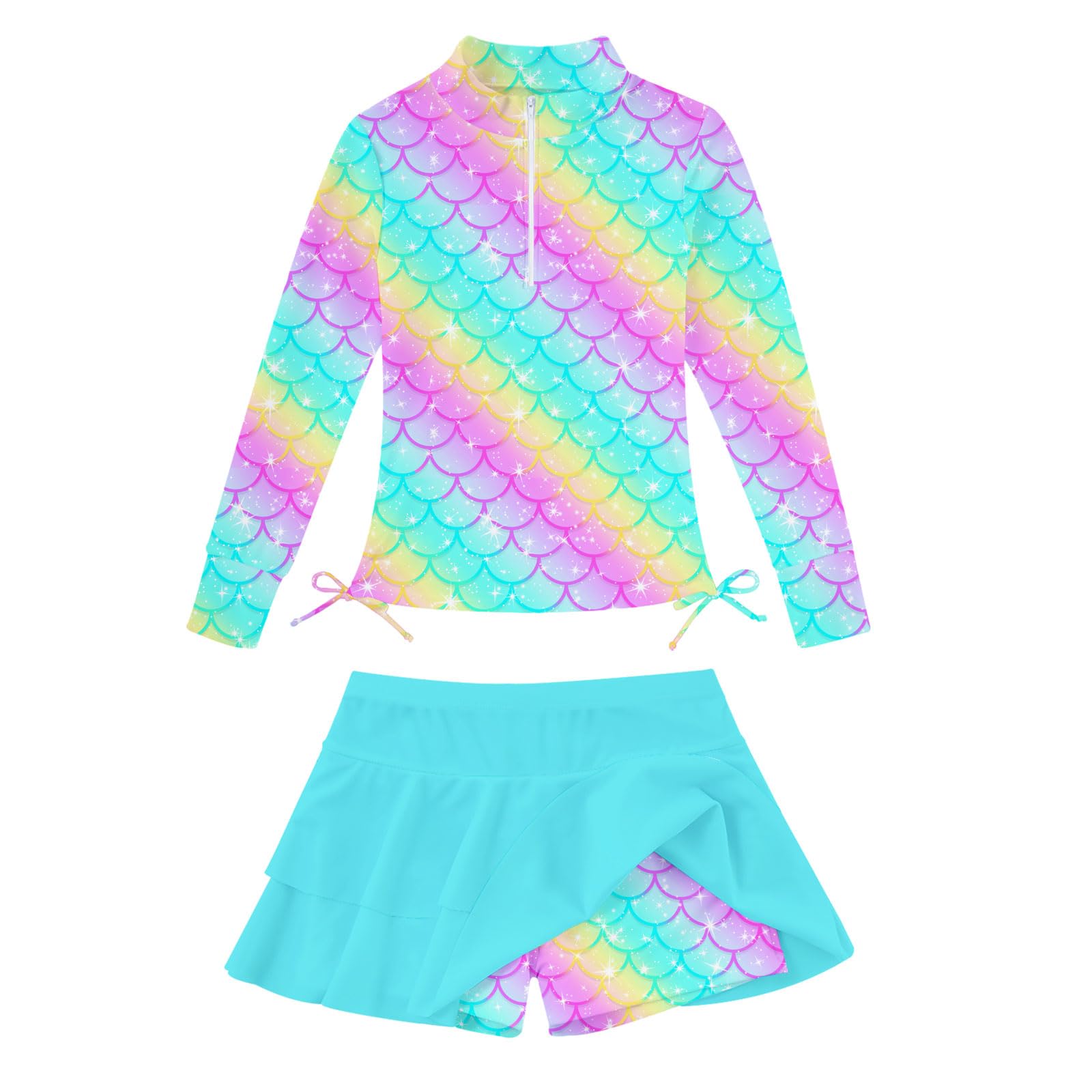 Photo 1 of Mermaid Swimsuits for Grils 3t 4t Rashguard Bathing Suits 3 4 Year Kids