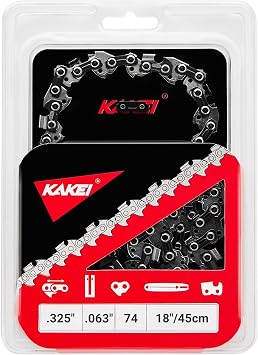 KAKEI Chainsaw Chain 18 Inch .325" Pitch .063" Gauge 74 Drive Links- 26RS 74 Fits Stihl MS271 Farm Boss, MS291, MS311 and More- 36390050074, V74 1 Chain - Full Chisel