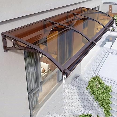 Toldo para ventana con soporte de aluminio, toldo de patio para puerta al aire libre con fregadero grande de aleación de aluminio, cubierta de