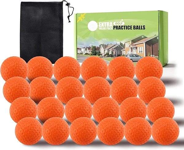 FINGER TEN Golf Practice Balls Foam Colored Value 12 24 50 Pack, Lightweight Golf Ball Limited Flight for Indoor Outdoor Driving Range Backyard Training Safe Practice Good Value