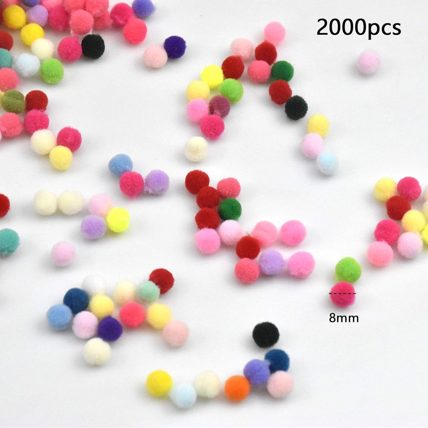 Pompons Multicolores Volumoon | 2000 Pièces 8mm - DIY Loisirs Créatifs