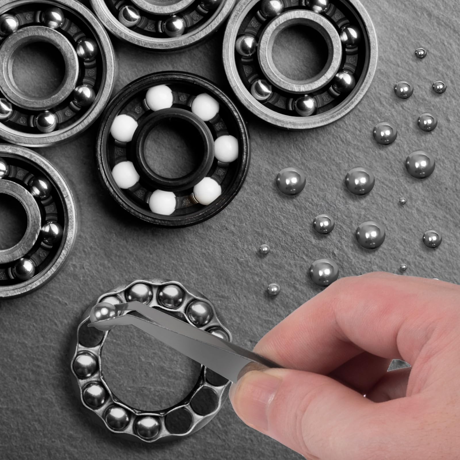 Set 600 Sfere In Acciaio Inossidabile - 13 Dimensioni Da 2 A 10 Mm | Per Cuscinetti Bici, Moto, Mobili - Con Pinzetta E Scatola Portabile - Foto 10