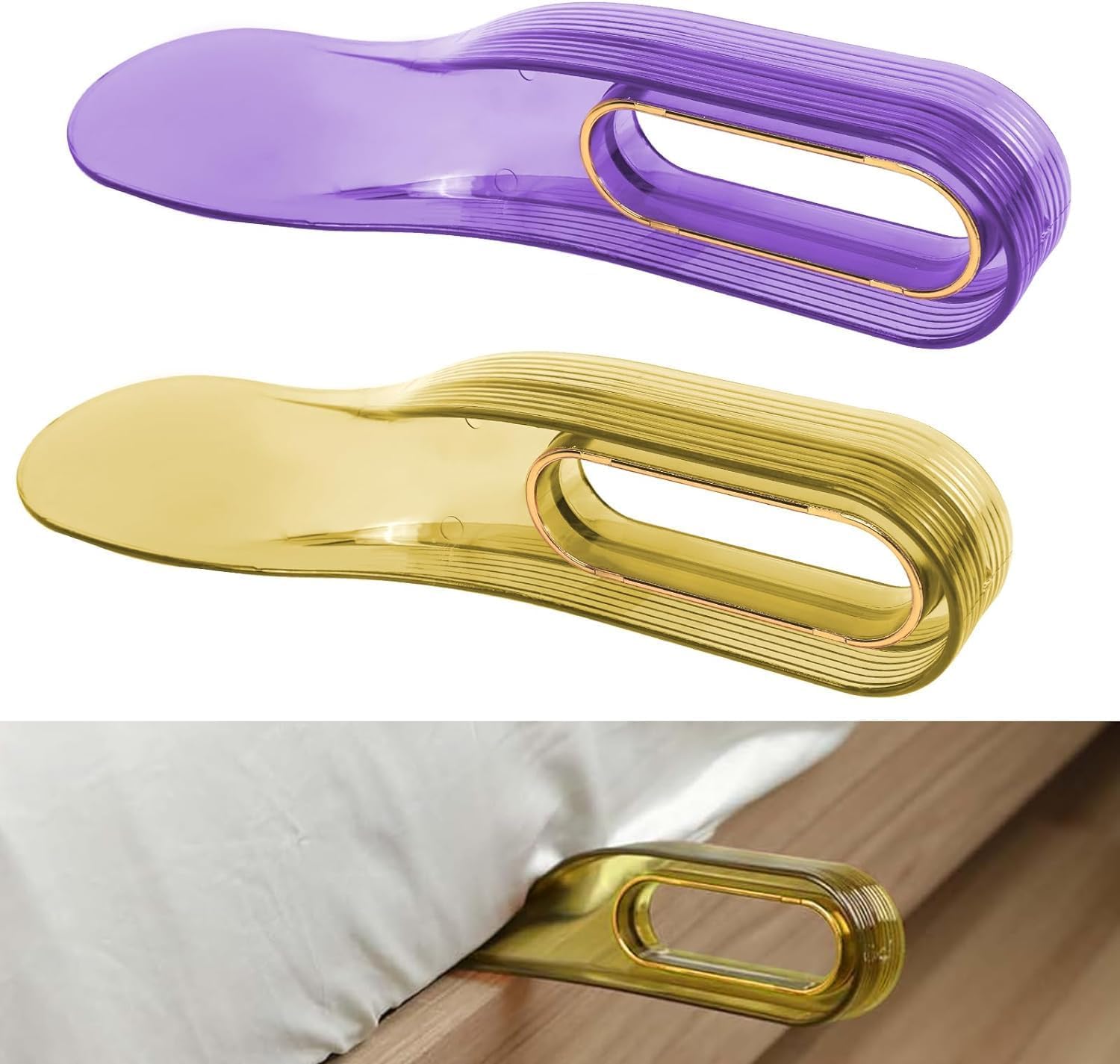 ChicAbode 2 Pack Mattress Lifter Tool, Bed Sheet Tucker Tool, Mattress Tucker Tool Paddle, Bed Maker, Easily Lift and Hold Mattress, for Changing Sheets, Making Bed, Yellow and Purple