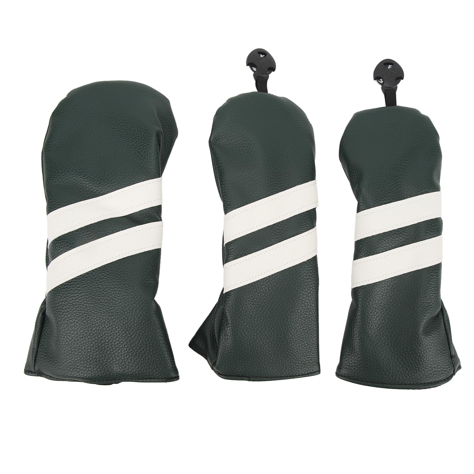 Premium Golfschläger-Schlägerhauben-Set, 3-teilig, PU-Leder, Driver, Fairway-Holz, Hybrid, rotierende Nummernschilder, Schlägerschutz für Golfer