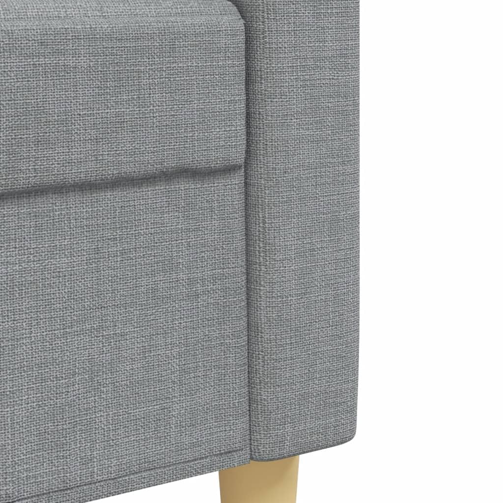 3-TLG. Sofagarnitur Hellgrau Stoff 226x77x80 cm Metallrahmen großzügige Polsterung Mini Schlafsofa Sessel 2-Sitzer 3-Sitzer Couch für Wohnzimmer Gästezimmer Büro Chill-Ecke