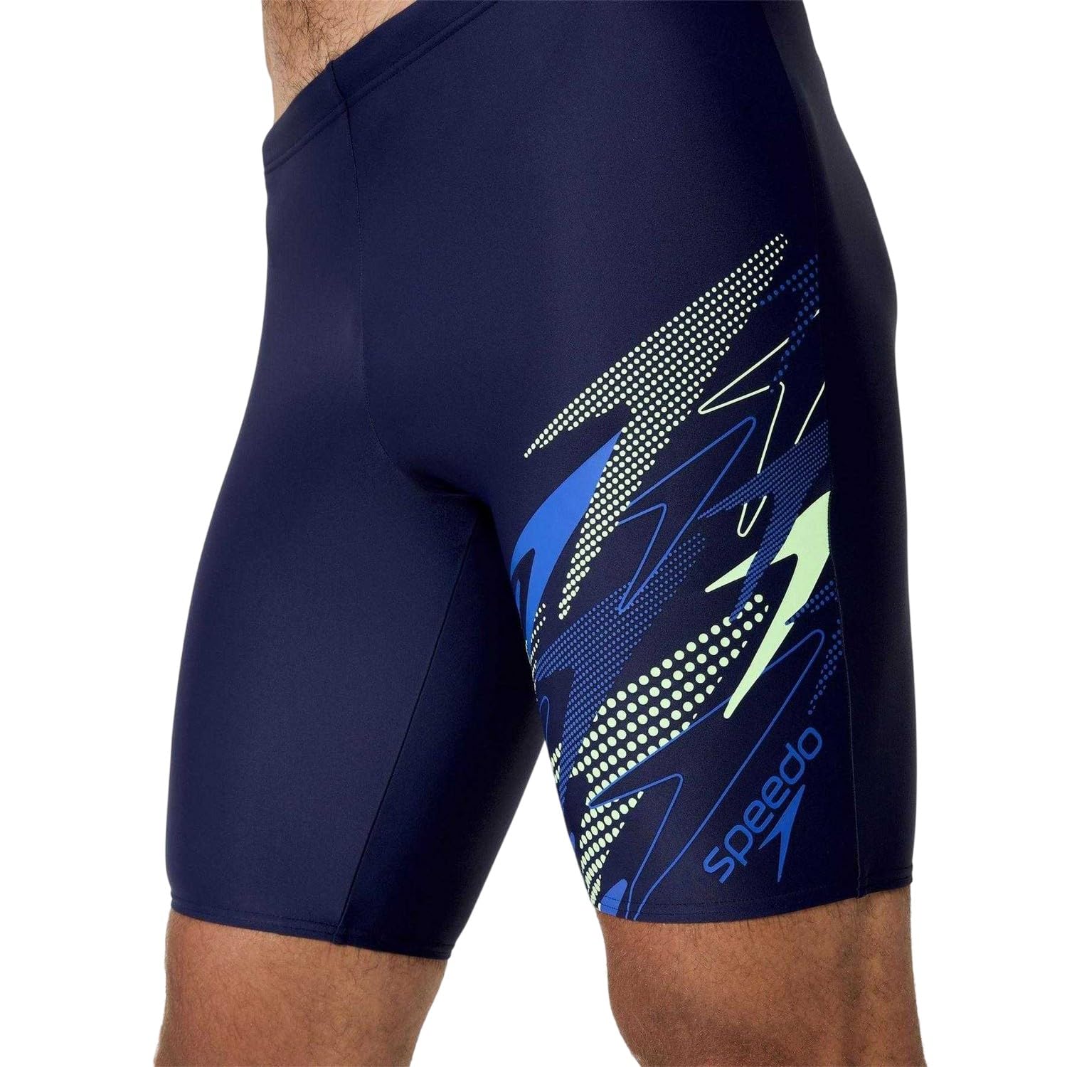 Speedo Men's Medley Logo Swim Jammer, Navy Blue, 34