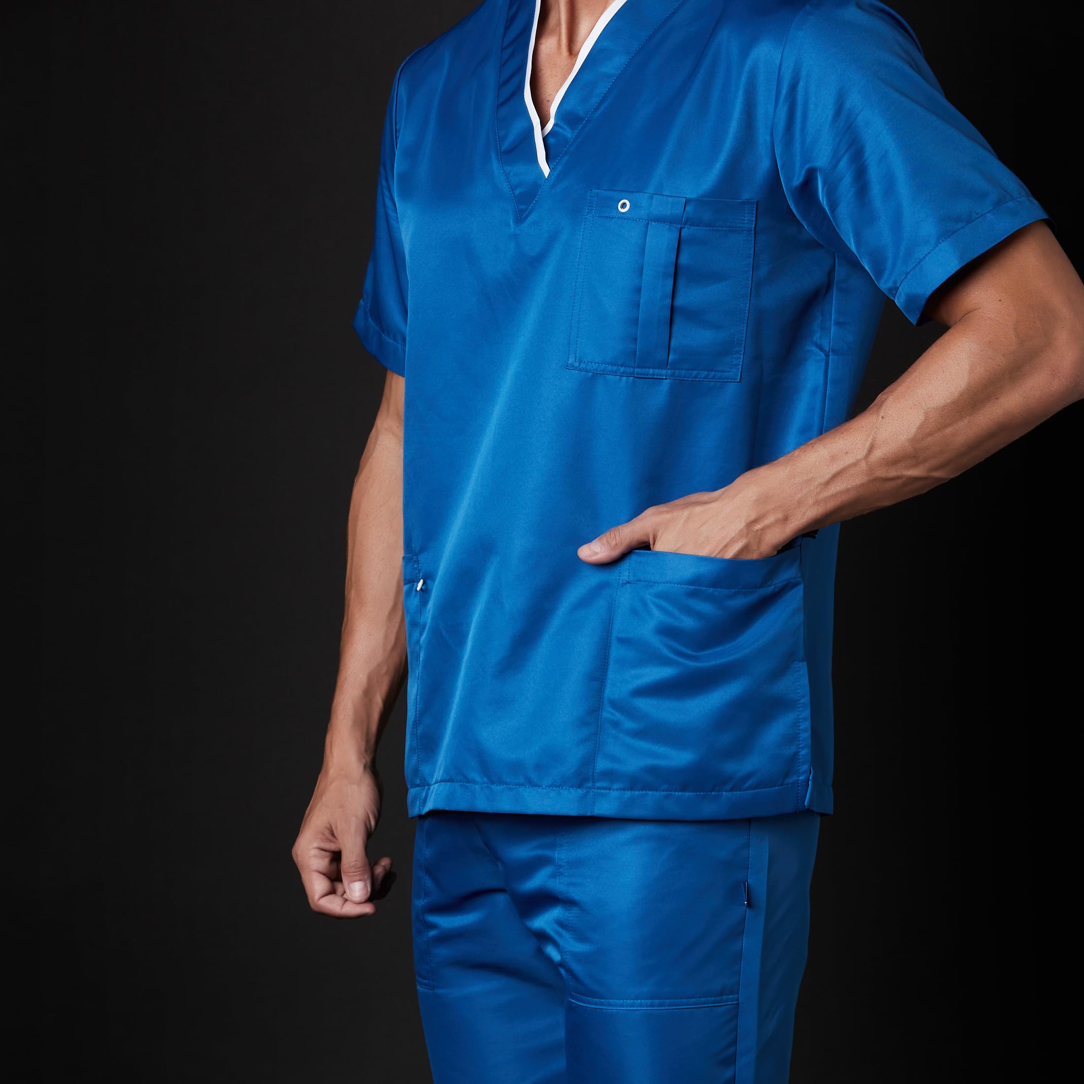 GALLANTDALE Mundur Sanitarny Piżama Odzież Robocza Dr House Mężczyzna Sterylizowalny Przeciwbakteryjny Odporny Lekarz Weterynaryjny Lekarz Kolory, Niebieski Król, S