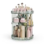 Rosoenvi Rotating Makeup Organizer, 360 Spinning Skincare Organizers, Adjustable Layer Cosmetic Storage Lazy Susan Makeup Organizers for Dresser Bathroom, Medium, Green