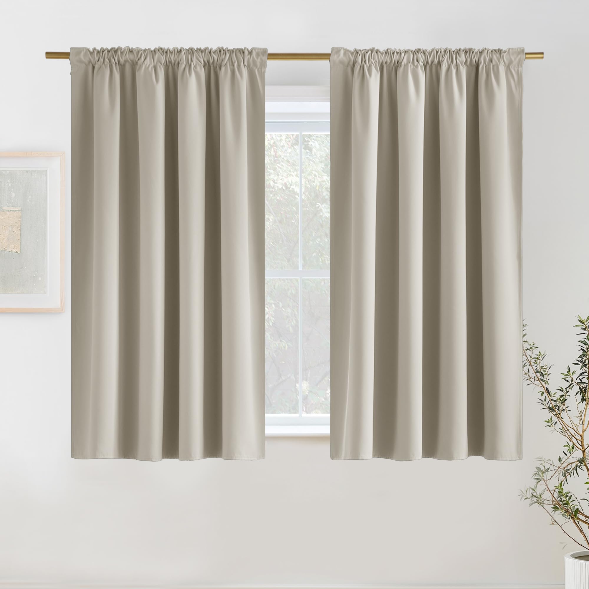 PONY DANCE 100% Blackout Curtains for Bedroom, Rod Pocket Thermal Insulated Curtains - Image 2