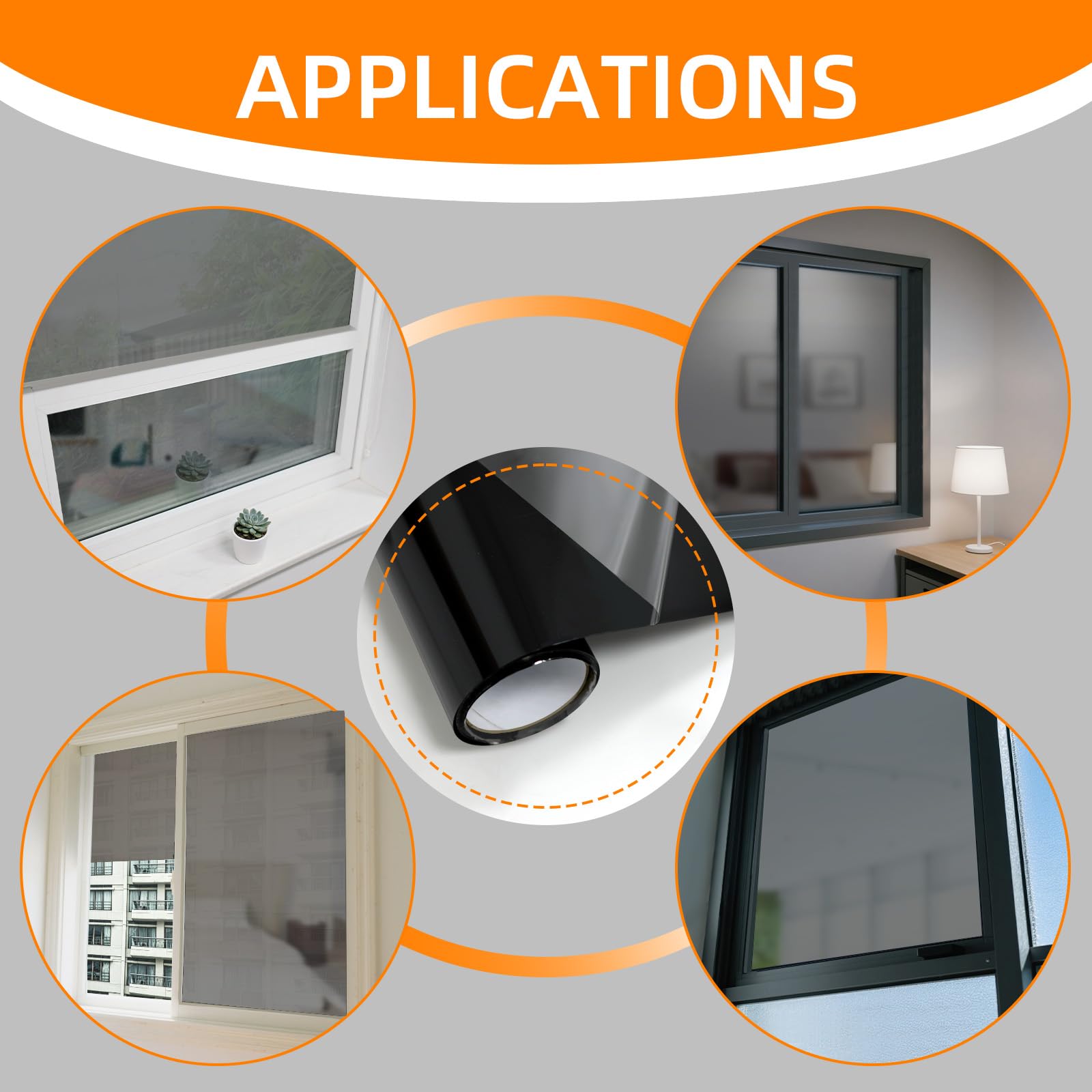 QILIMA One Way Privacy Window Film - 44.5cm X 2m, 2 Rolls, Silver Mirror Tint, UV & Heat Blocking, Static Cling