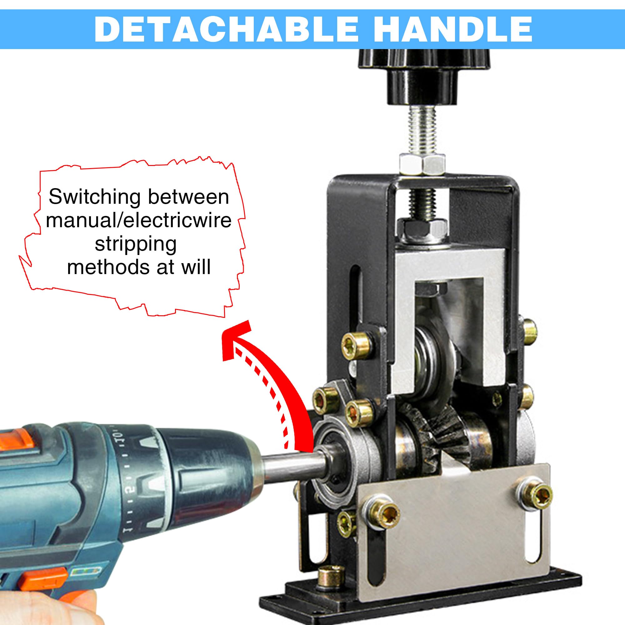 Spelacavi Manuale Multifunzionale - Pinza a Manovella da 1 a 20 mm per Riciclare Rifiuti di Rame