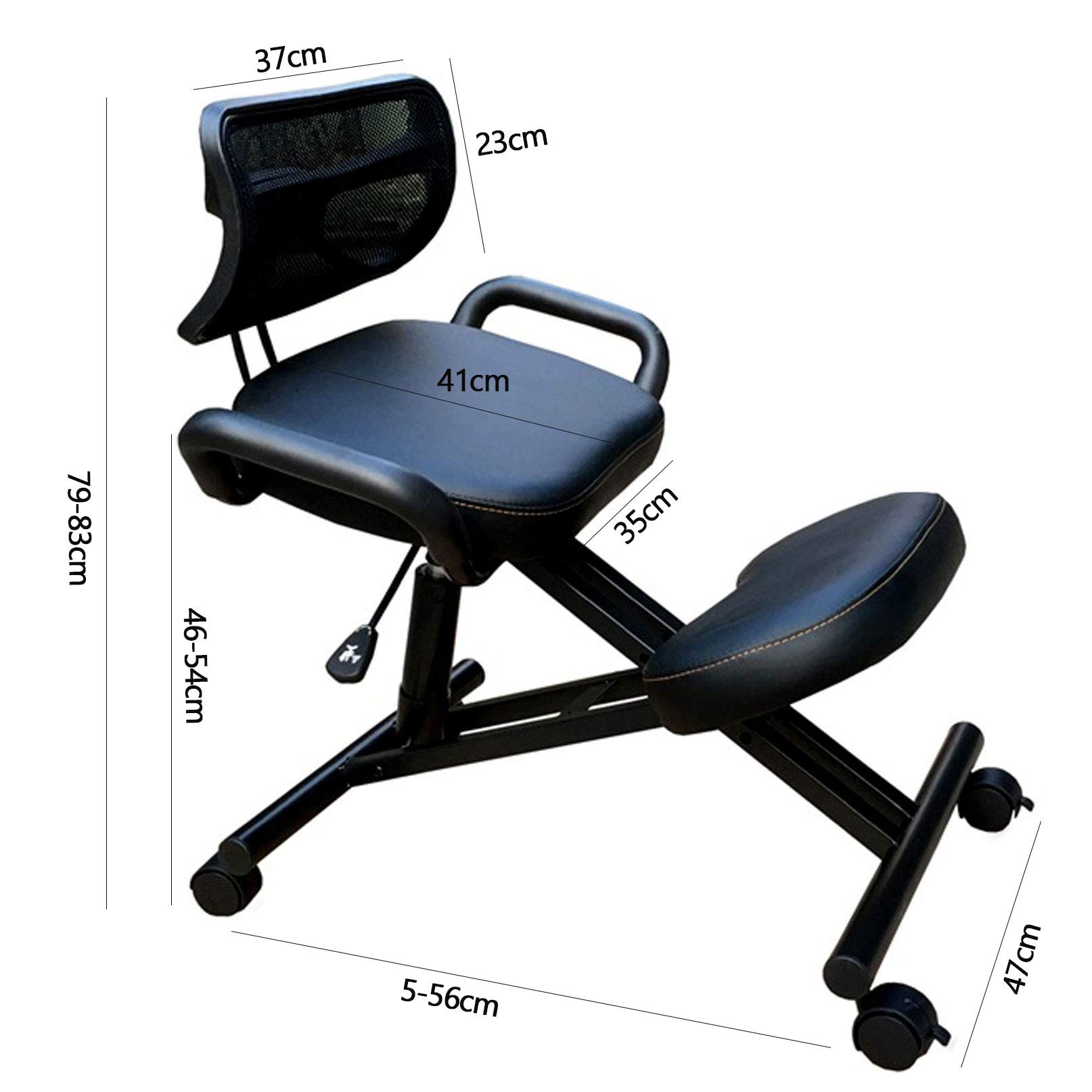 Sedia Ergonomica Ginocchia, Sedia Inginocchiatoio Regolabile con Schienale, Sedia Sgabello Ortopedico Posturale - Allevia L'affaticamento del Collo e Delle Gambe