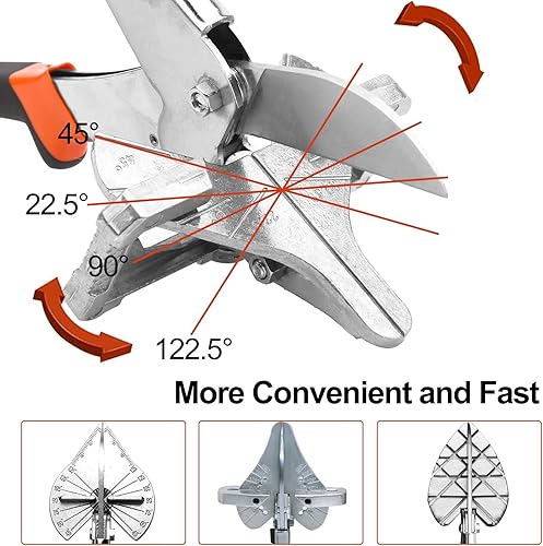 Miniatura 4 de Tijeras de inglete para angular,Herramienta de corte redondo de cuarto,Cortador de corte de inglete de ángulo múltiple para virutas de madera