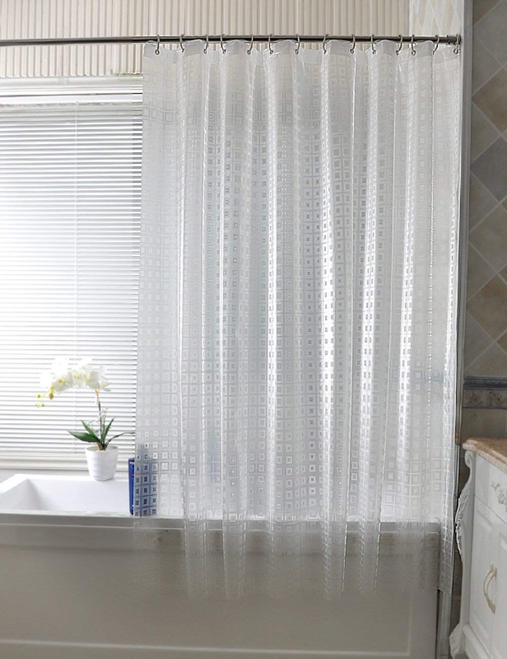 Mu Home - Cortina de ducha impermeable para baño, cortina de ducha impermeable, más gruesa, translúcida, cortina de baño (una variedad de tamaños opcionales)