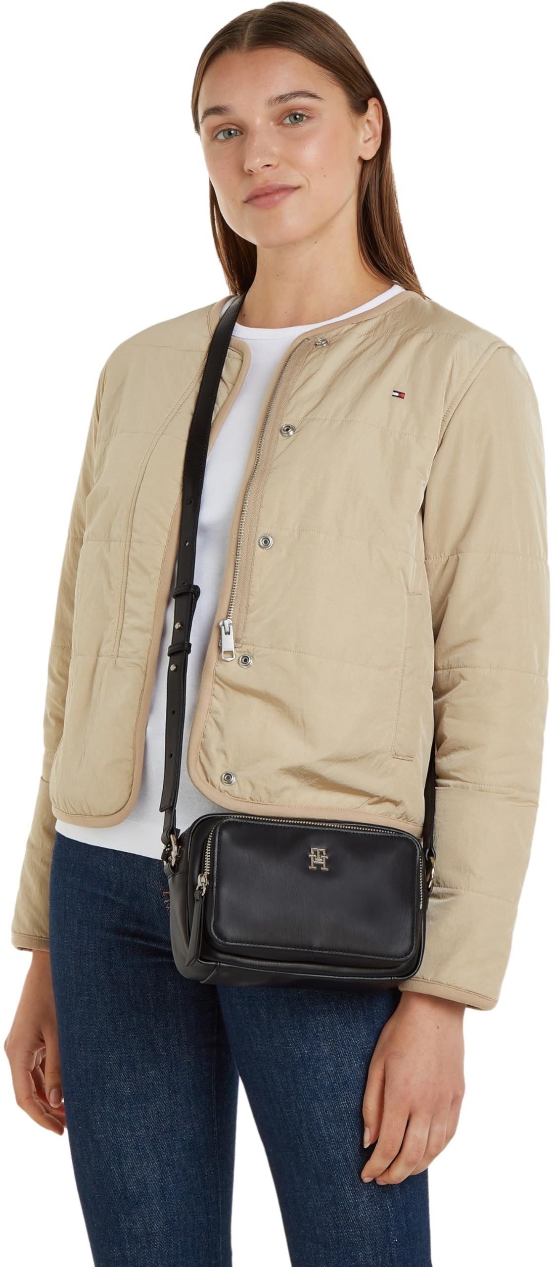 Tommy Hilfiger Donna Borsa a Tracolla Soft Utility Camera Bag Piccola, Nero (Black), Taglia Unica