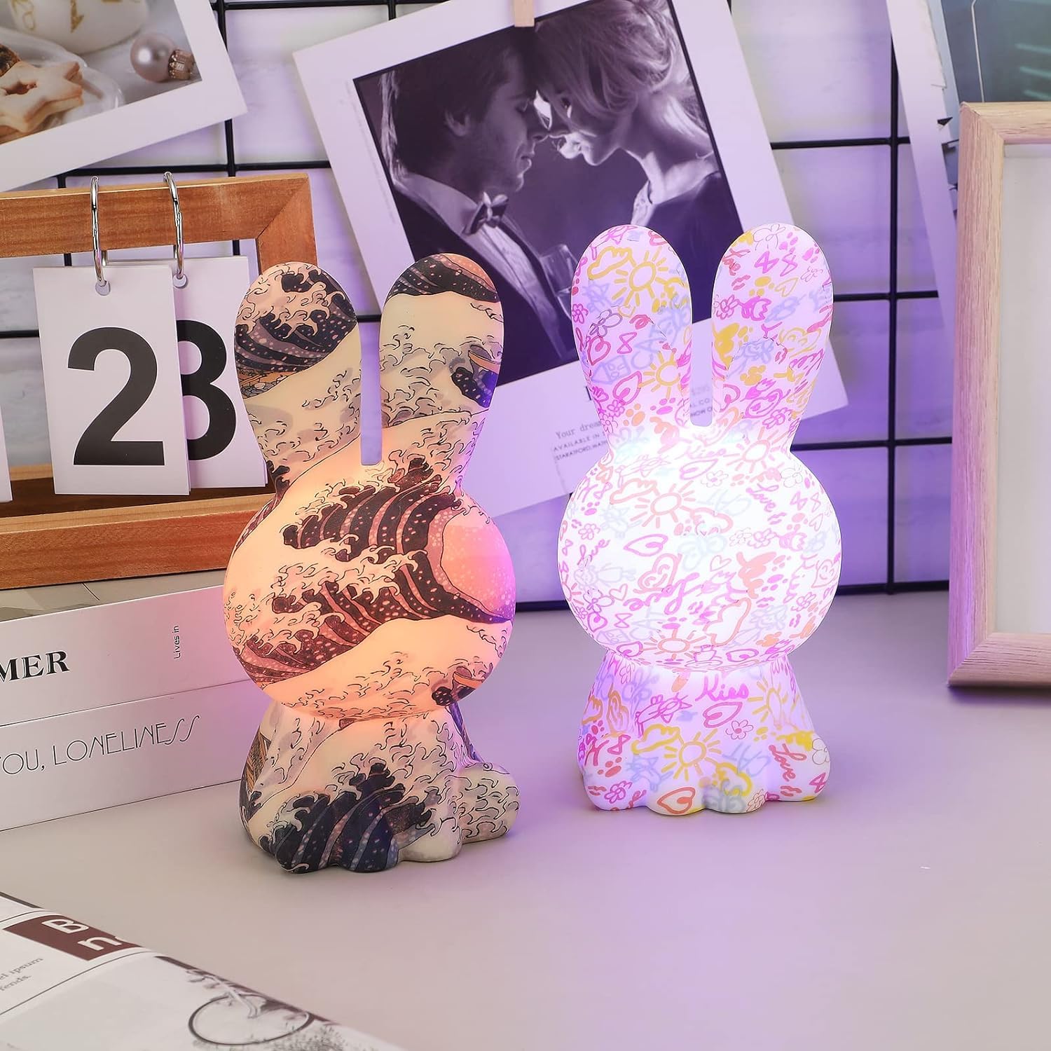 Único Lámpara de Noche Exquisita para niños, luz Nocturna Recargable por USB, luz para guardería de bebé, lámpara pequeña, luz Nocturna sin Parpadeo Luz de Noche