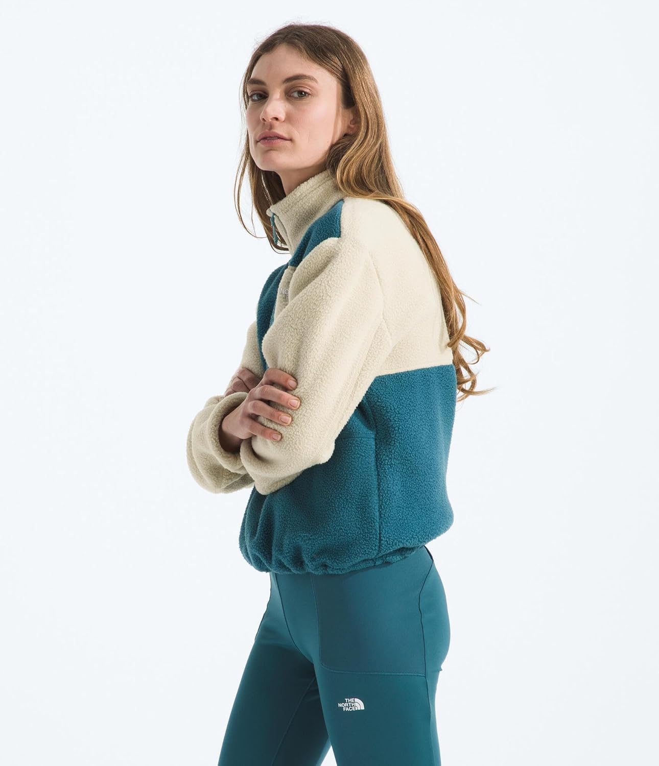 The North Face womens Yumiori Quarter Zip Jacket - Lightweight Fleece Pullover With Embroidered Logo, Secure Zip Pockets - Image 2