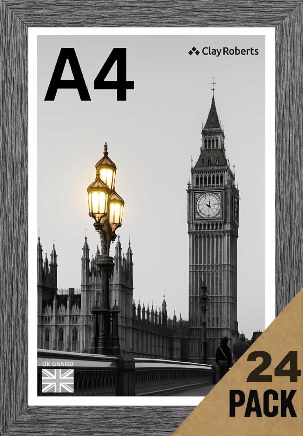A4 Dark Grey Photo Frame – Modern A4 Frame for Certificates, Pictures & Prints, Wall Hanging (Portrait or Landscape), Document & Poster Frame UK — image 1