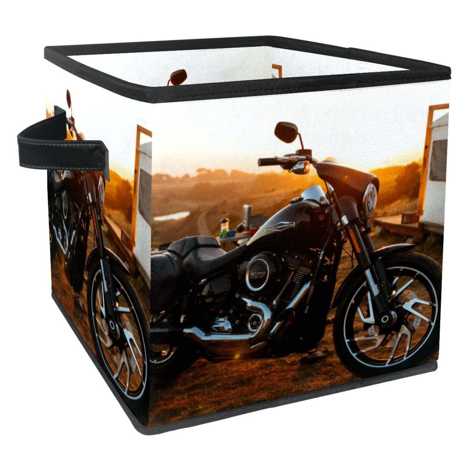 Panier de rangement en tissu pliable cube organisateur à poignées robustes