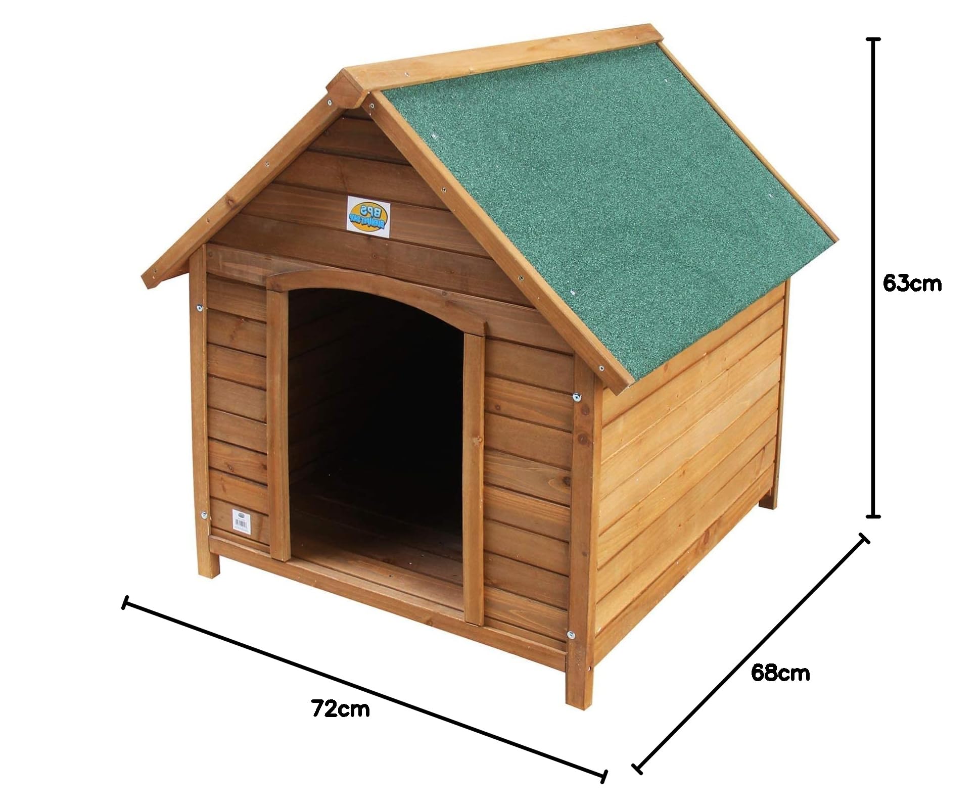 BPS Caseta de Madera Casa para Perros Mascotas con Capa Superior Impermeable Tamaño S/M/L (S: 72 * 63 * 68 cm) BPS-1353
