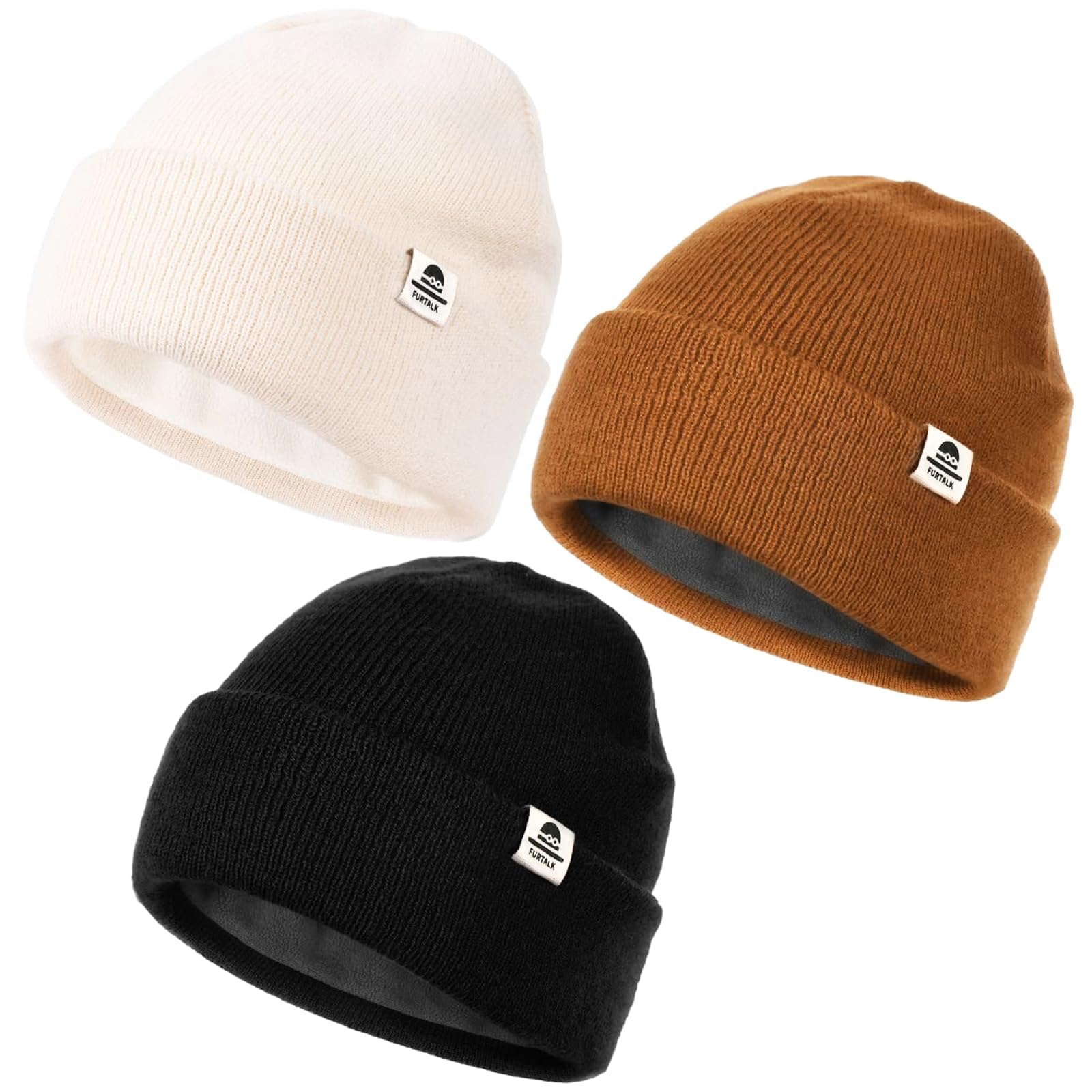 Baby Beanie Fleece Lined Toddler Winter Hat Boys Girls Knit Warm Beanies Kids Ski Hats for 0-8 Years