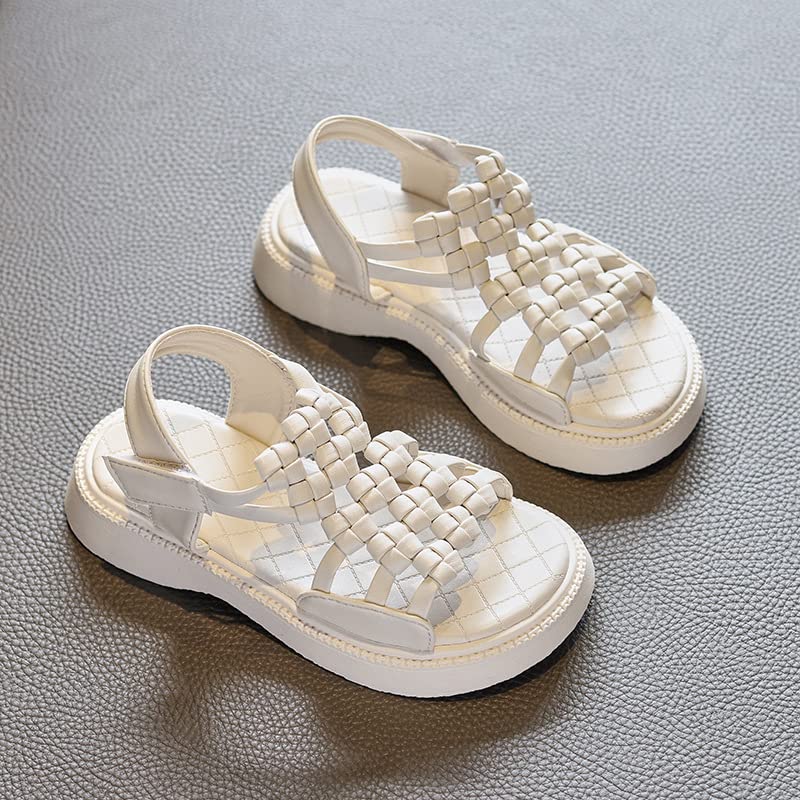 MATERUIEYES Girl Sandals Woven Pastoral Style Open Toe Little Girl Female Beach Sandals2