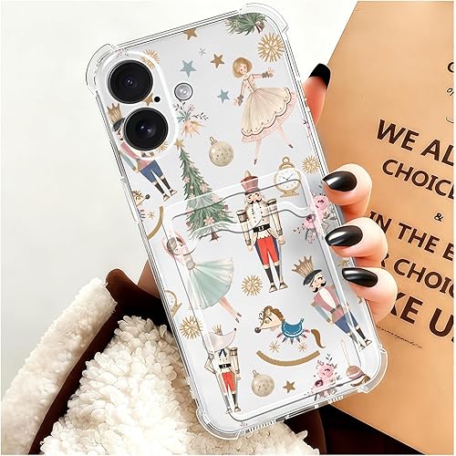 Miniatura 75 de Branwen Funda para iPhone 11 de 6.1 pulgadas, diseño de cascanueces y bailarina, cartera transparente a prueba de golpes, funda de bolsillo de TPU