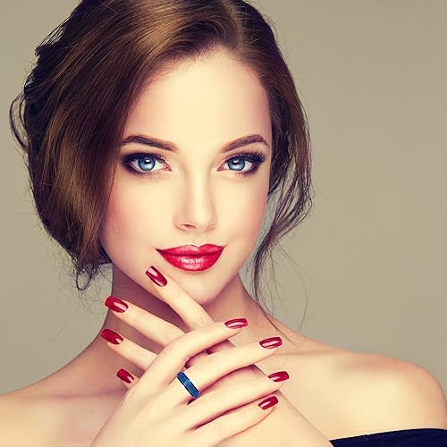 Miniatura 5 de Fekang Anillos de ansiedad para mujer, anillos giratorios para aliviar el estrés, 4 unidades, acero de titanio de 0.236 in, tamaño 5-12