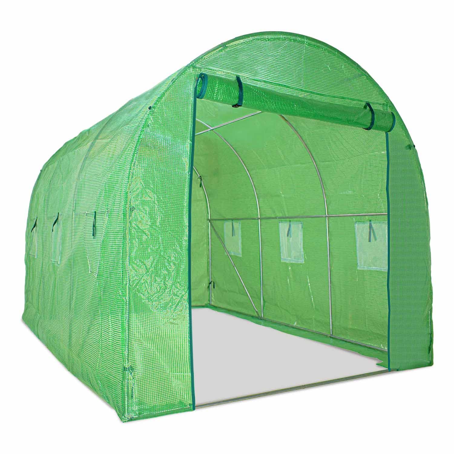 Invernadero de cultivo de 2 x 3 m con estructura de túnel de acero galvanizado y cubierta de polietileno retinado Greenhouse de 6 m² 200 x 300 x 190 cm