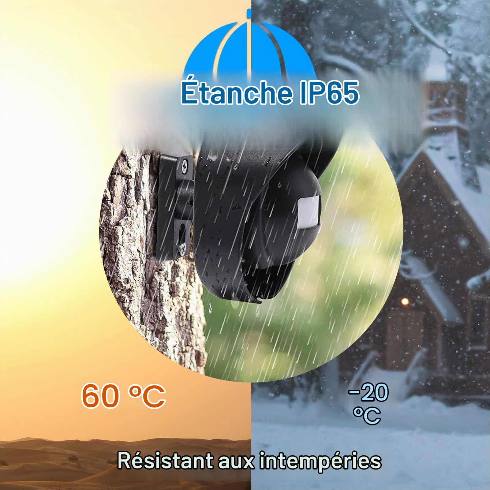 Fockety Alarme D'allée sans Fil, Détecteur de Mouvement Extérieur Longue Portée avec Portée sans Fil de 328 Pieds, 3 Options D'alarme, 38 Sonneries, étanche IP65 pour Système de sécurité