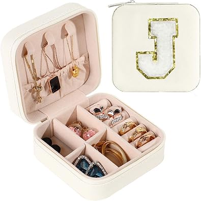 Jewelry Storage Box Chenille Letter Mini Travel Organizer Jewelry Travel Case