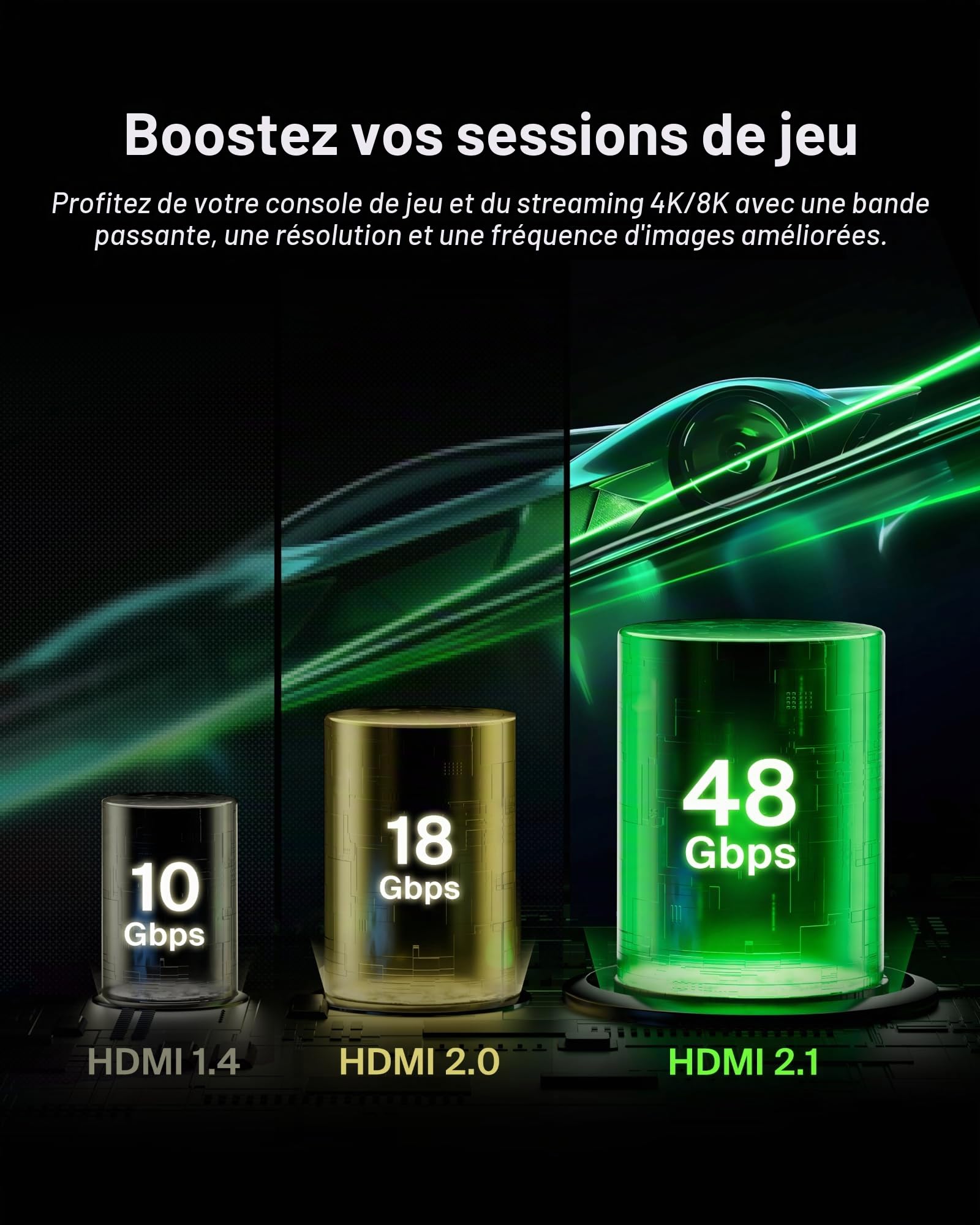 Belkin Câble HDMI 2.1 ultra haute vitesse premium, 4K / Dolby Vision HDR, idéal pour l'Apple TV, 2 m de long - Noir (Lot de 2)