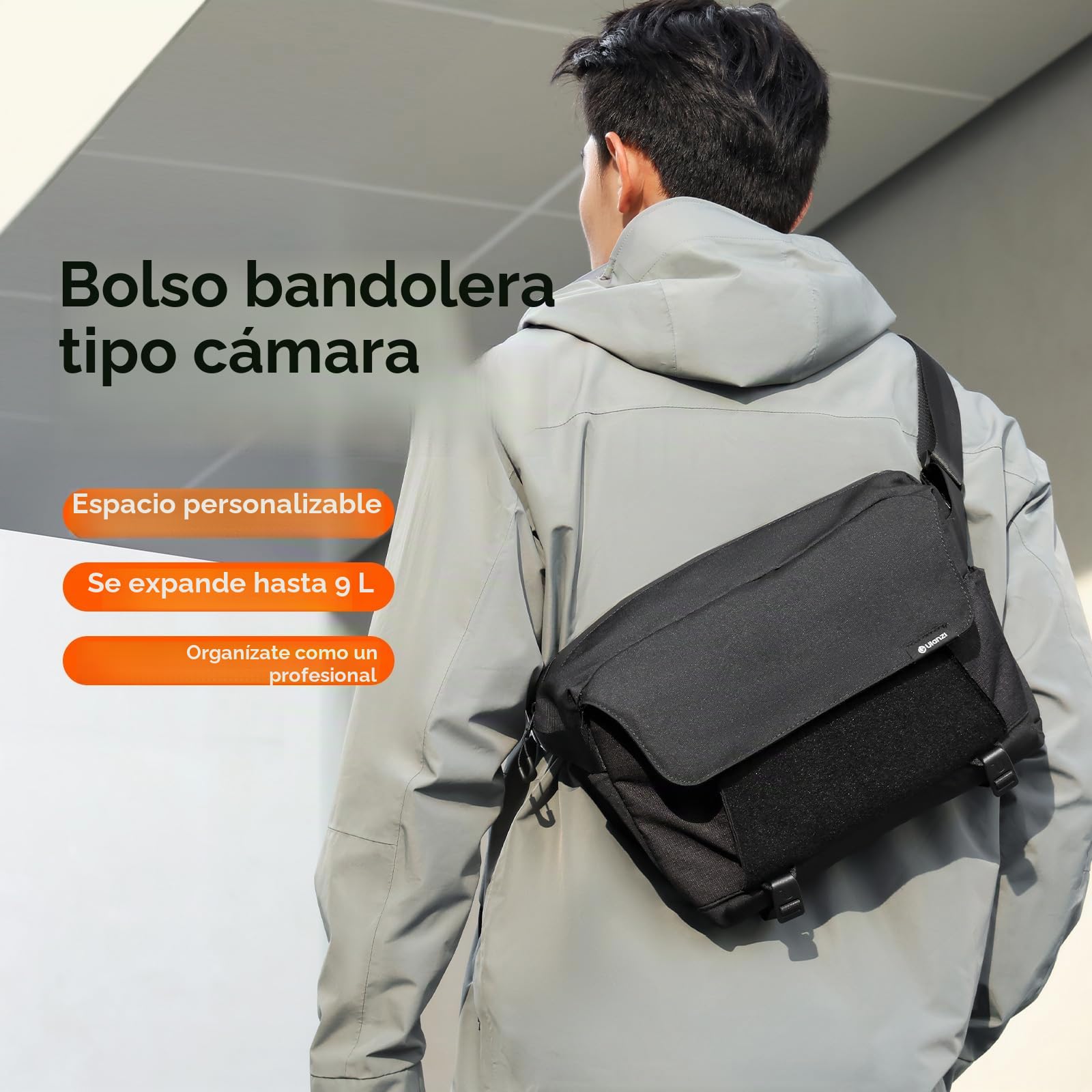 ULANZI Bolsa para Cámara 9L, Mochila Ligera e Impermeable con Soporte para Trípode, Bolso Bandolera Fotográfico con Protección Antirrobo, Compatible con Cámaras DSLR/SLR como Sony, Canon y Fujifilm